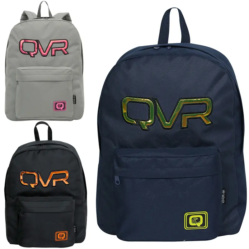 MOCHILA JUVENIL UNISSEX QUIVER CLUB QVR LETRAS NEON 17,5''