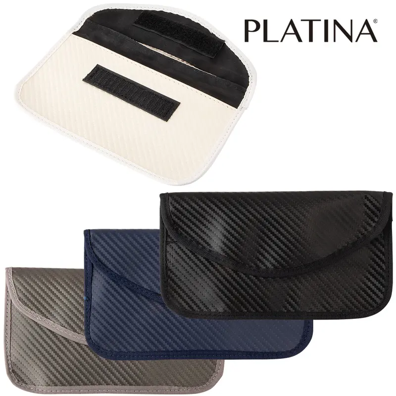 BOLSA BLOQUEADORA DE SINAL DE PVC COM VELCRO PLATINA 19,5X10,5CM