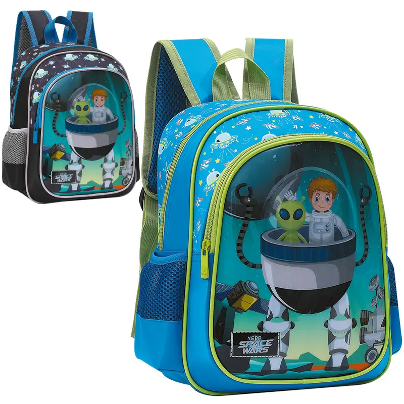 MOCHILA INFANTIL MASCULINA YEPP SPACE WARS 13''