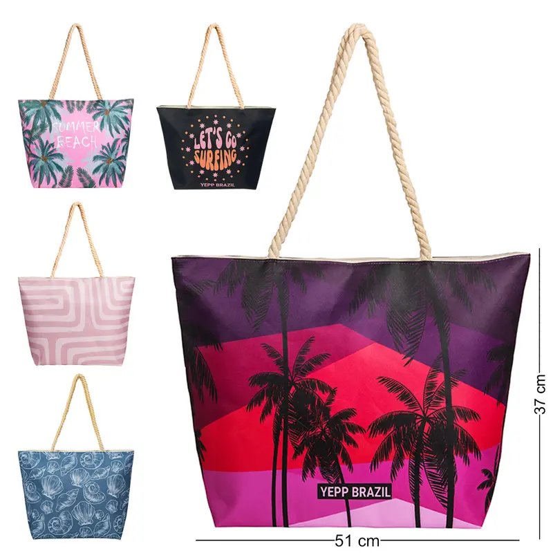 BOLSA DE PRAIA DE POLIESTER SUMMER PARADYSE 51X37X14,5CM