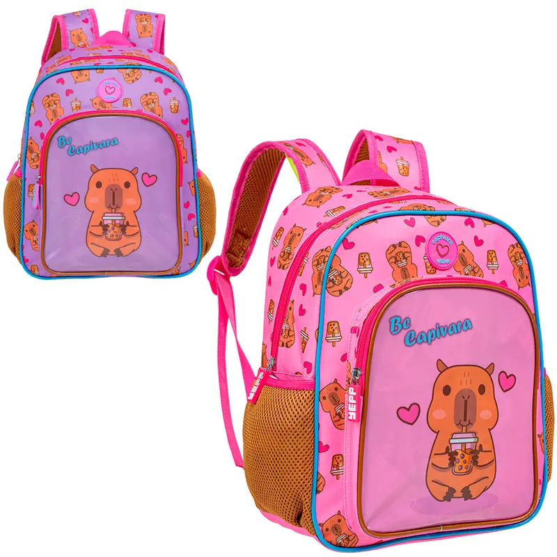 MOCHILA INFANTIL FEMININA CAPIVARA 13''