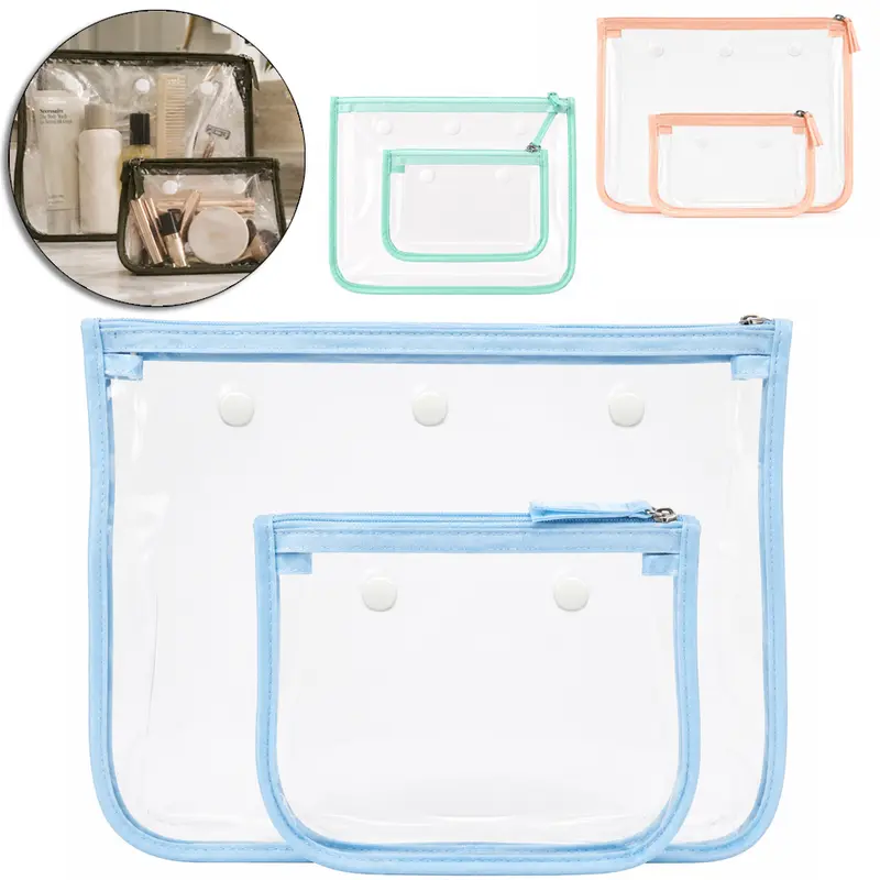 NECESSAIRE DE PVC RETANGULAR UNISSEX 2 PECAS 28,5X24X7CM