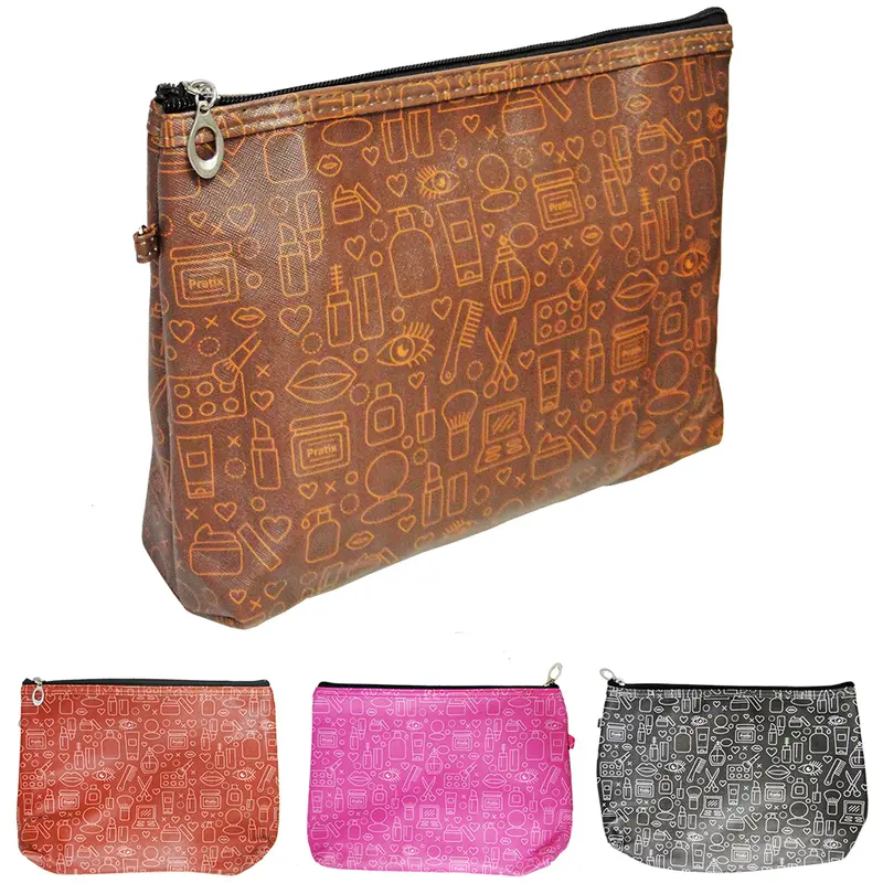 NECESSAIRE RETANGULAR FEMININA MAKE COM ZIPER 26X19X8CM
