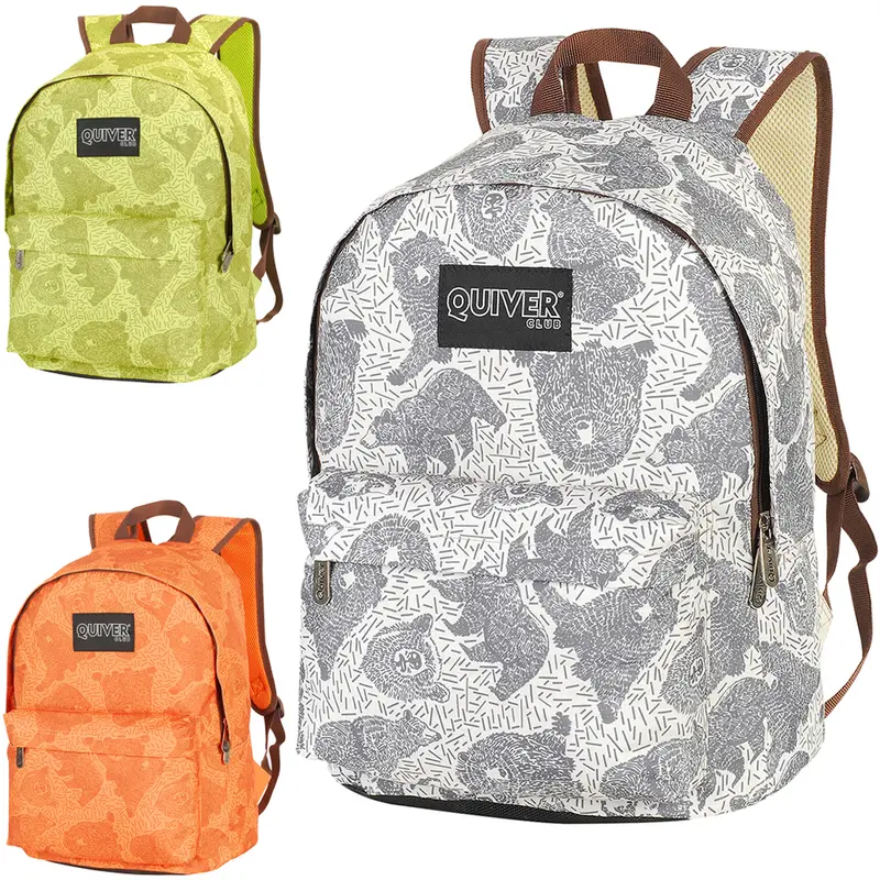 MOCHILA JUVENIL UNISSEX QUIVER CLUB URSO COLORS 17''