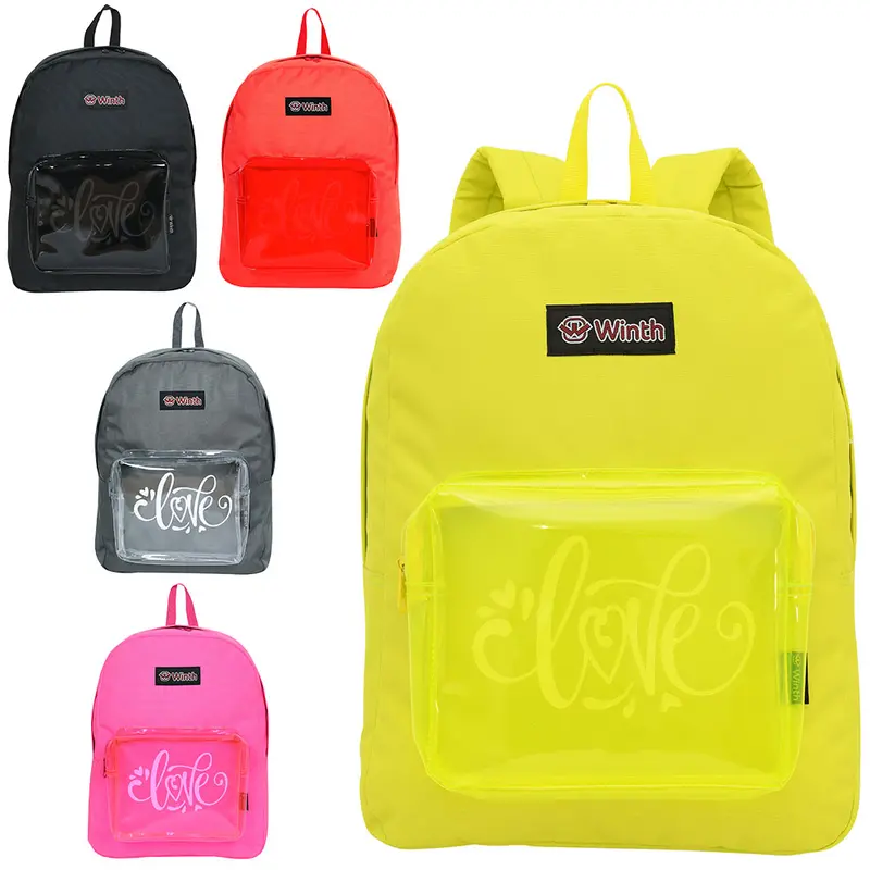 MOCHILA JUVENIL FEMININA WINTH BASIC LOVE NEON 17''