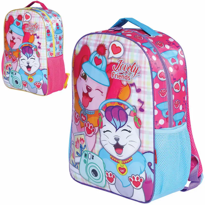 MOCHILA INFANTIL FEMININA STANDARD WINTH LOVELY FRIENDS COLORS 16''