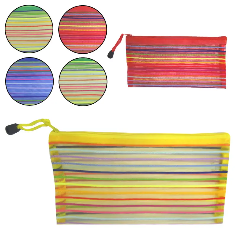NECESSAIRE DE NYLON MULTIUSO TRANSCOLOR 23X12CM