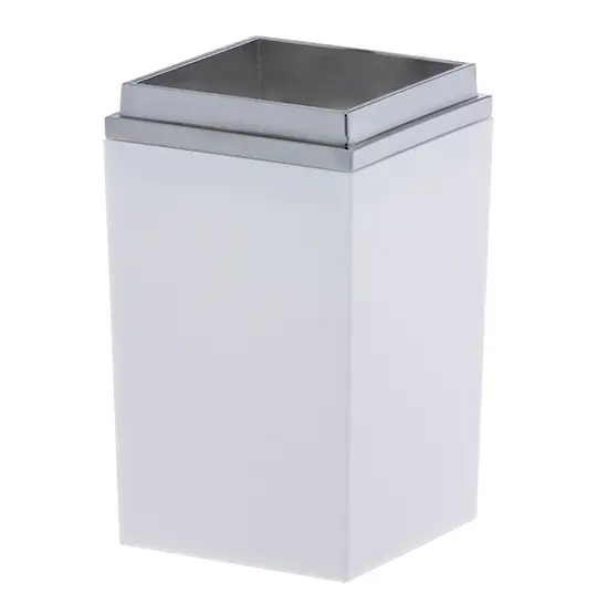 PORTA ESCOVA DENTAL DE PIA DE ACRILICO QUADRADO BRANCO BAGNO 12X6,5X6CM