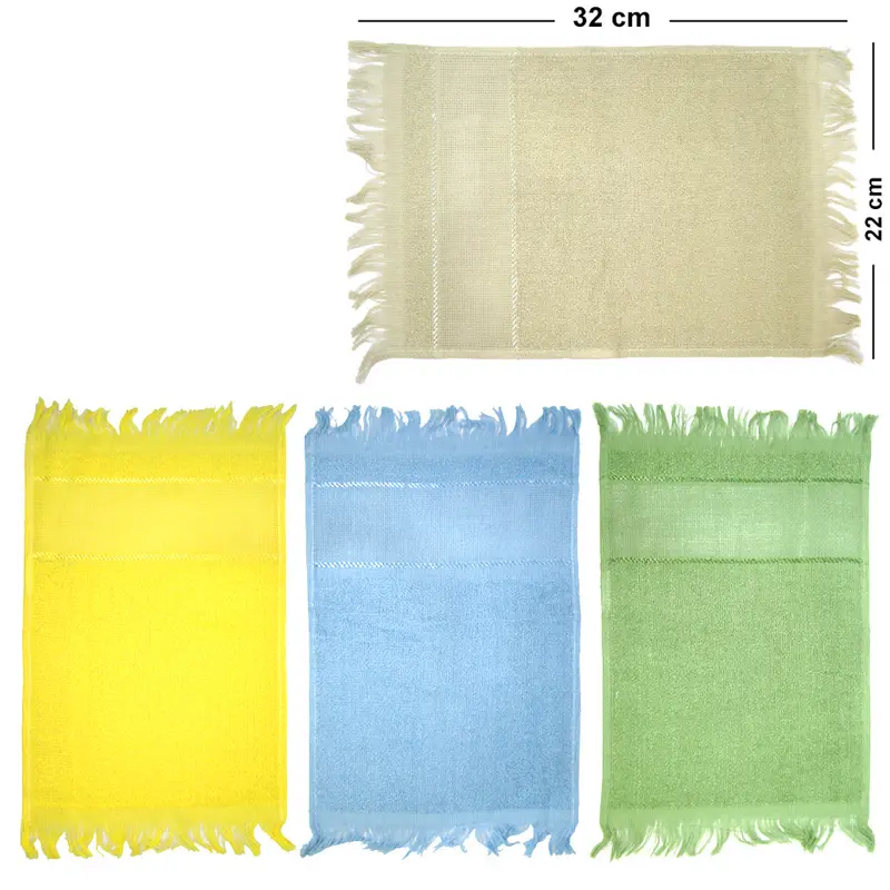 TOALHA SOCIAL LISA DE LIMPEZA DE ALGODAO RETANGULAR COM 6 PECAS 32X22CM