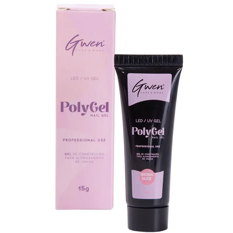 GEL CONSTRUCAO PARA ALONGAMENTO UNHAS POLY GEL PROFISSIONAL LED/UV GWEN 15G