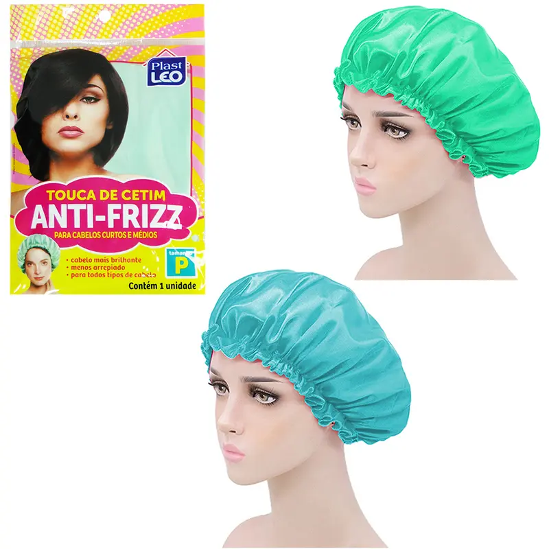 TOUCA DE BANHO DE CETIM / POLIESTER ANTI-FRIZZ PARA CABELOS CURTOS E MEDIOS P 27CM DE Ø