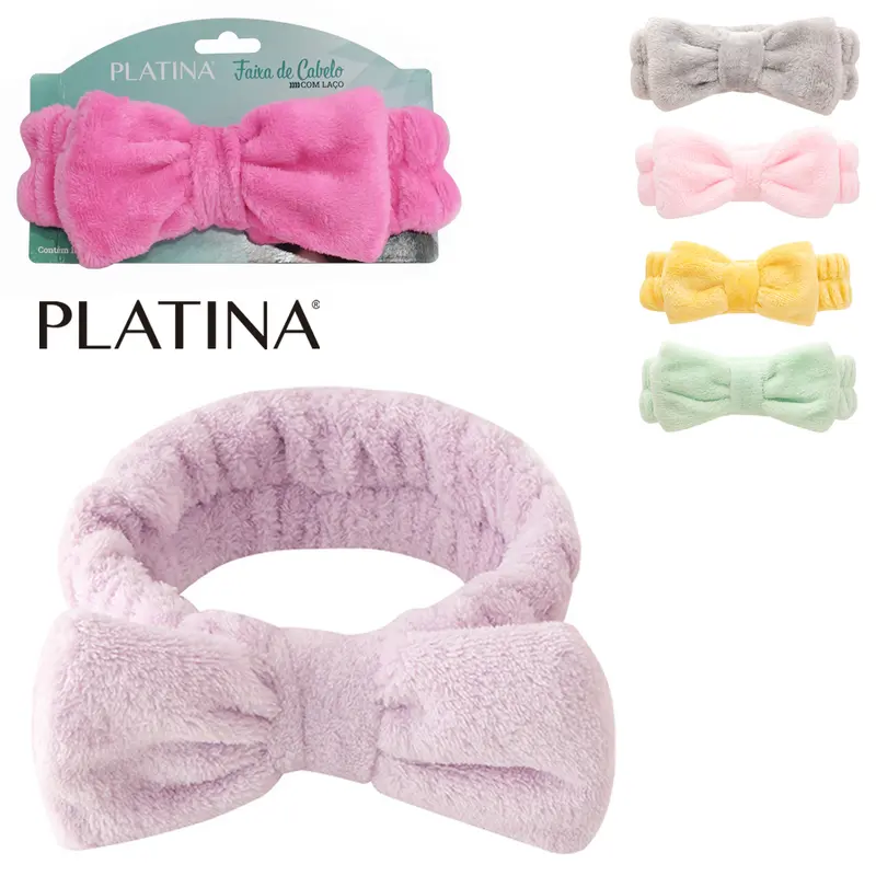 FAIXA SKINCARE PARA CABELO DE POLIESTER COM LACO COLORS PLATINA 8X19CM DE Ø