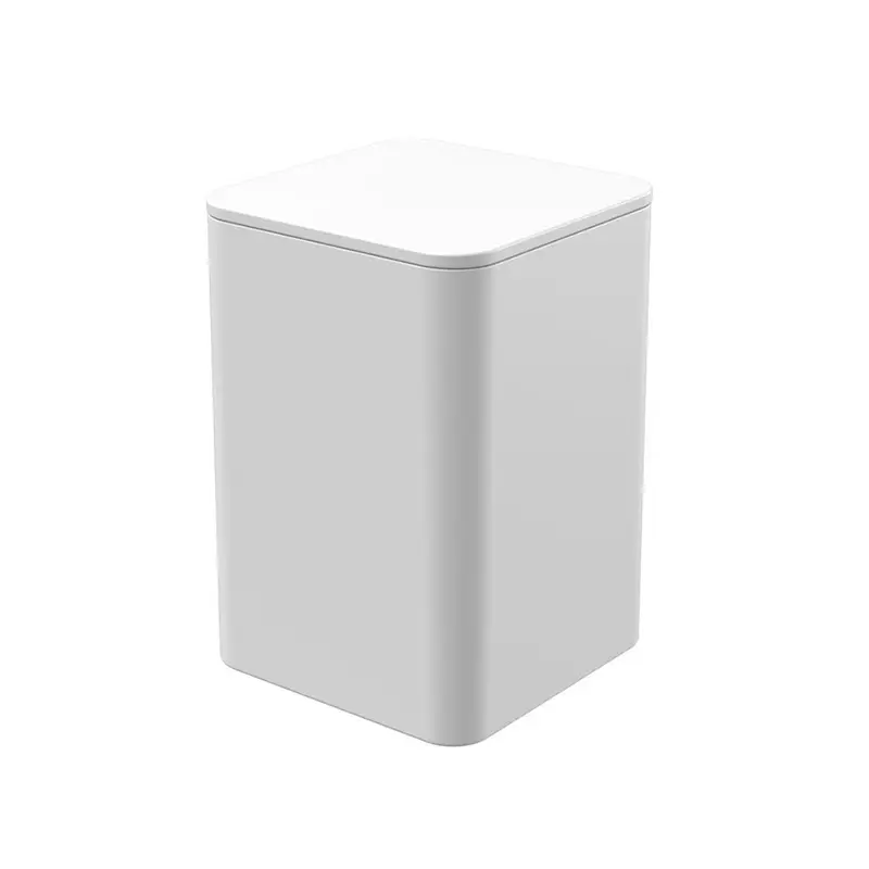 PORTA ALGODAO / COTONETE DE PLASTICO QUADRADO SMILE BRANCO