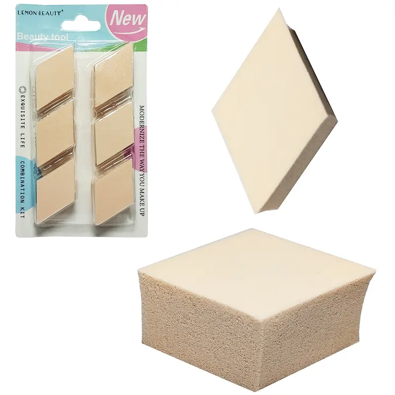 ESPONJA PARA MAQUIAGEM LOSANGO COM 6 PECAS 5X3CM