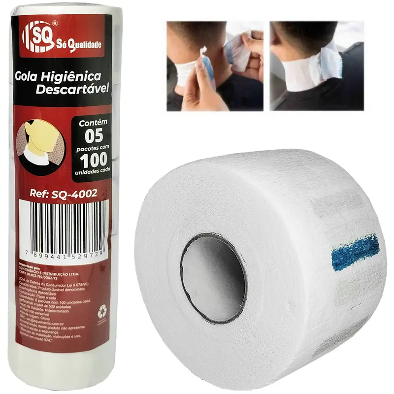 GOLA HIGIENICA DESCARTAVEL 5 ROLOS / PACOTES COM 100 UNIDADES CADA