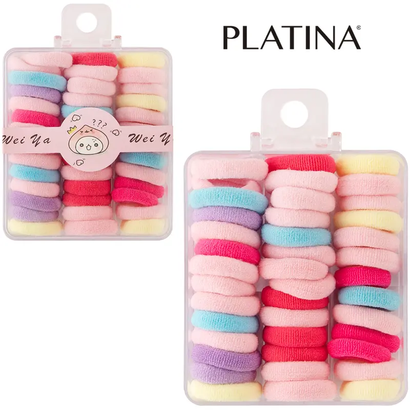 KIT ACESSORIOS PARA CABELO ELASTICO / RABICO PLATINA COM 36 PECAS NO ESTOJO