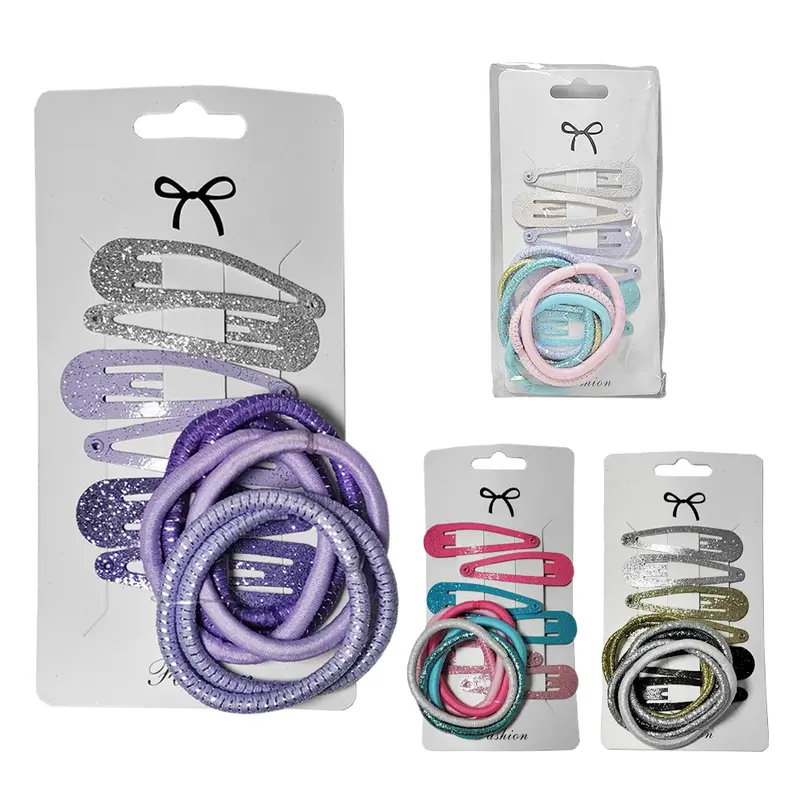 KIT ACESSORIOS PARA CABELO PRESILHA TIC TAC + ELASTICO COM 12 PECAS