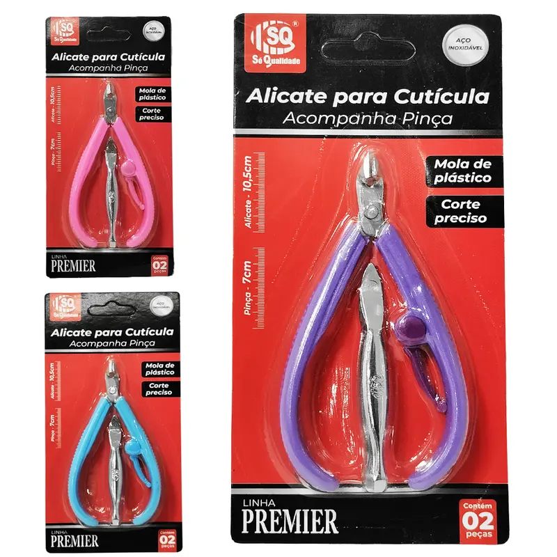 KIT MANICURE COM ALICATE DE CUTICULA + PINCA DE SOBRANCELHA 10,5/7CM