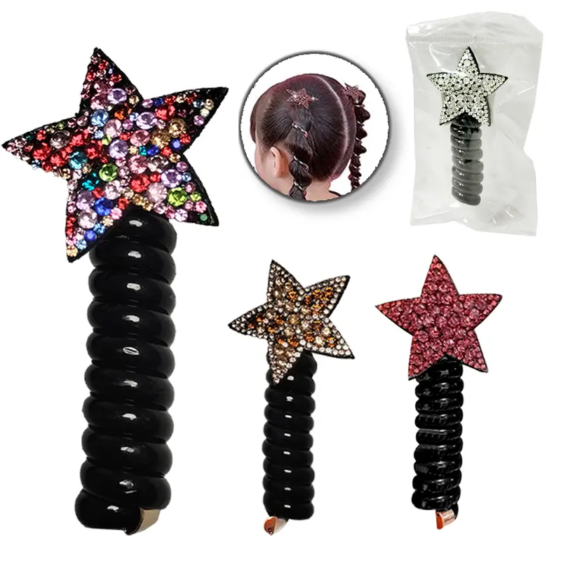 ACESSORIO PARA CABELO ELASTICO / RABICO DE PLASTICO COM ESTRELA 9,5X4CM