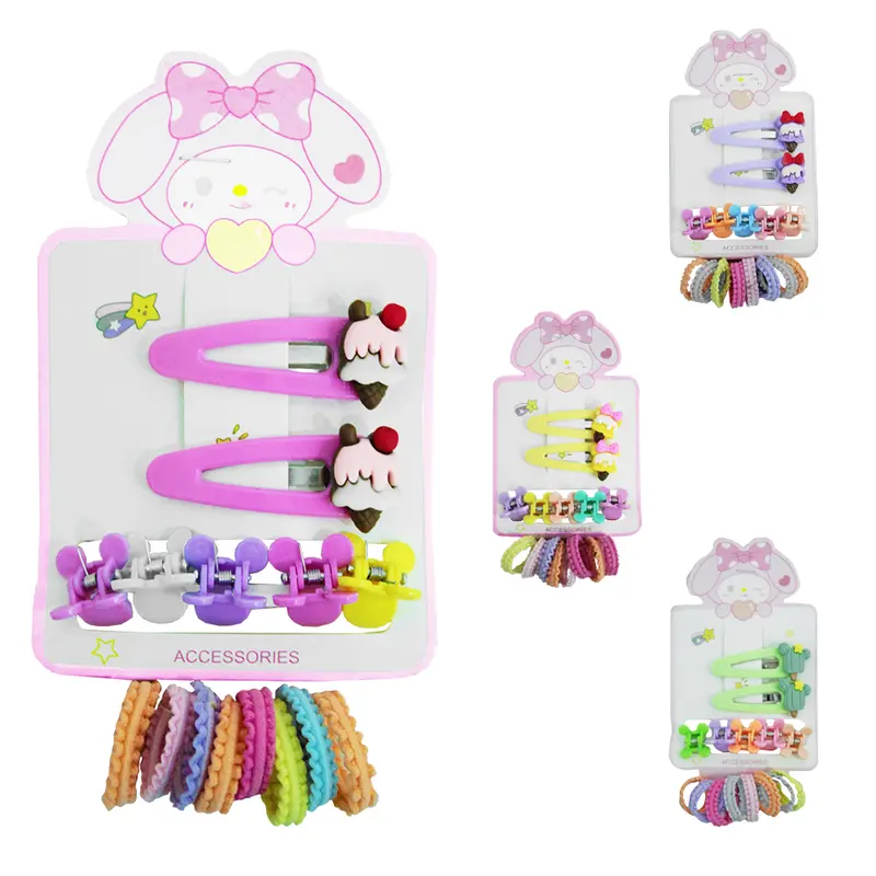 KIT ACESSORIOS PARA CABELO ELASTICO / RABICO + MINI PIRANHA E TIC TAC COM 15 PECAS