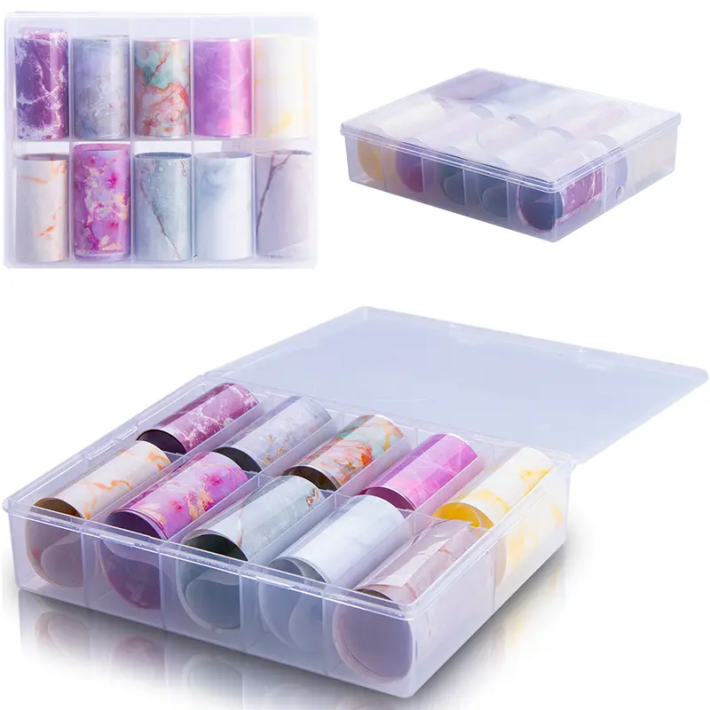 FOIL PARA UNHAS DECORADAS COM 10 PECAS 49X4CM NO ESTOJO