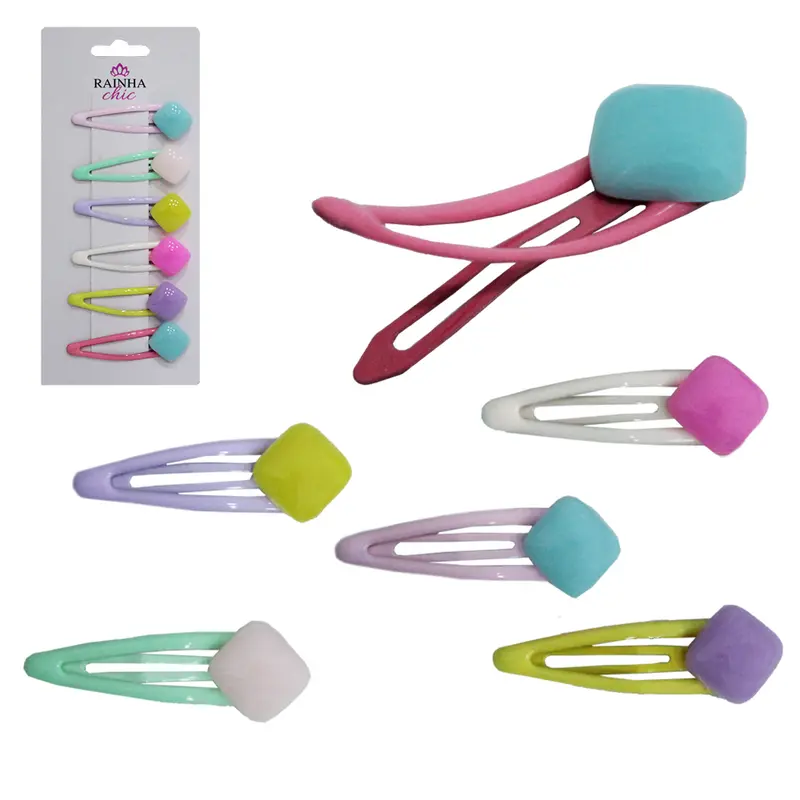 KIT ACESSORIOS PARA CABELO PRESILHA TIC TAC RAINHA CHIC COM 6 PECAS