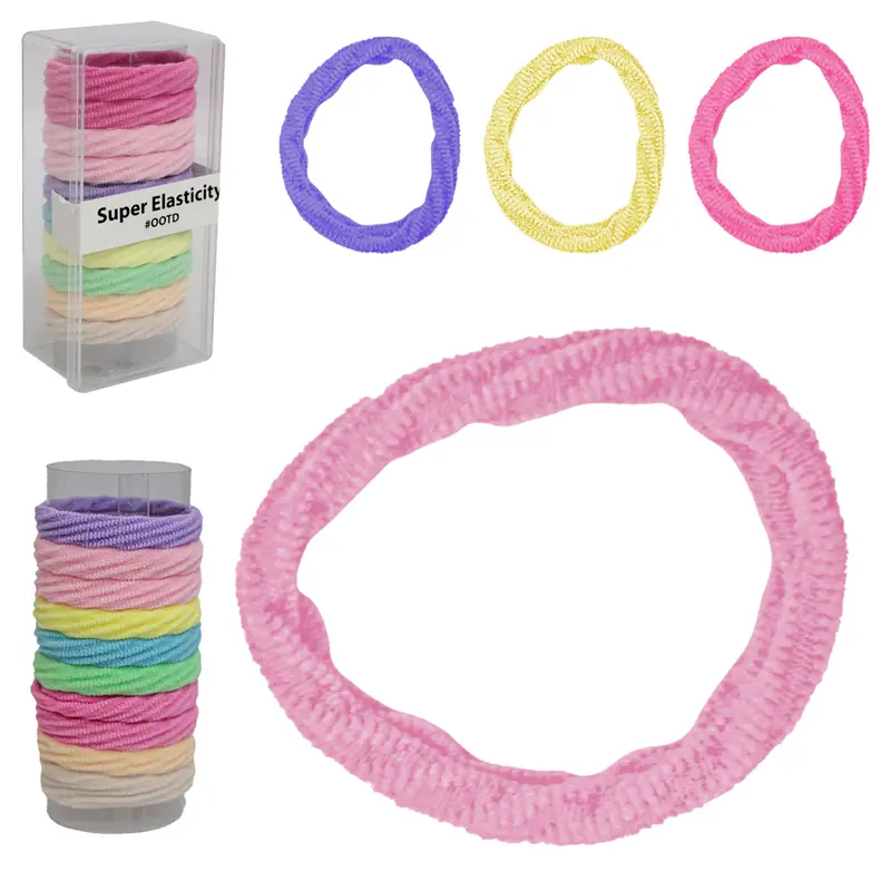 KIT ACESSORIOS PARA CABELO ELASTICO / RABICO COM 10 PECAS 5CM DE Ø NO ESTOJO