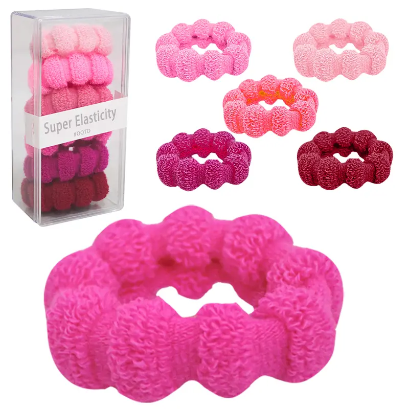 KIT ACESSORIOS PARA CABELO ELASTICO / RABICO COM 6 PECAS 5CM DE Ø NO ESTOJO