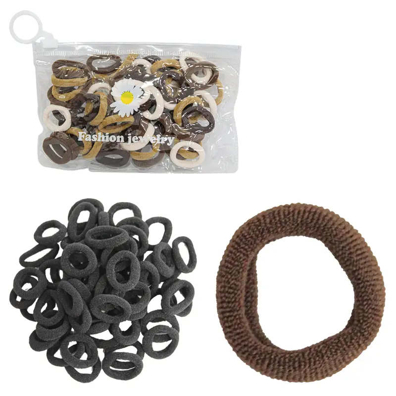 KIT ACESSORIOS PARA CABELO ELASTICO / RABICO COM 60 PECAS 2CM DE Ø NA BOLSA