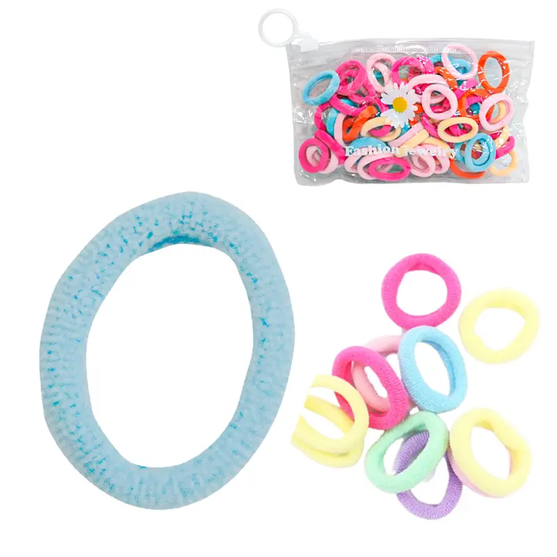 KIT ACESSORIOS PARA CABELO ELASTICO / RABICO COM 60 PECAS 2CM DE Ø NA BOLSA