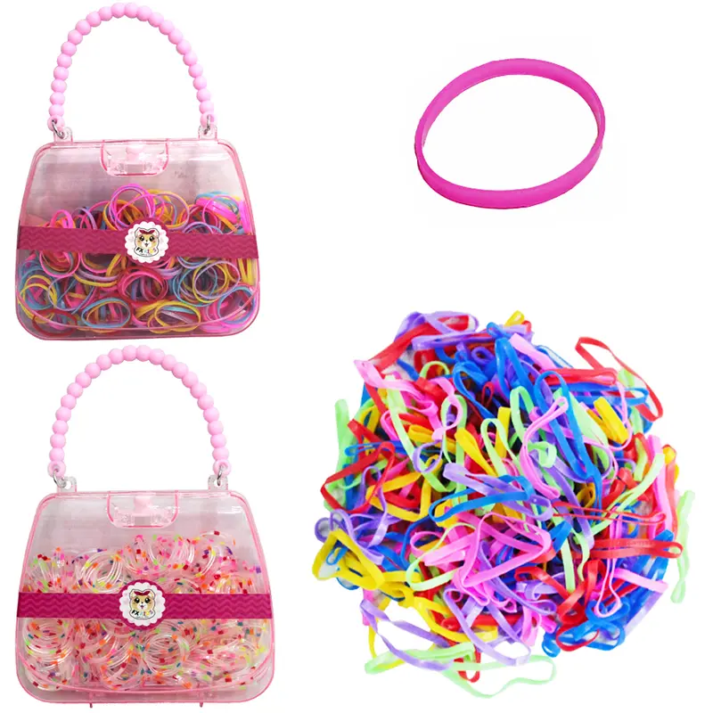 KIT ACESSORIOS PARA CABELO ELASTICO / RABICO NO ESTOJO BOLSA