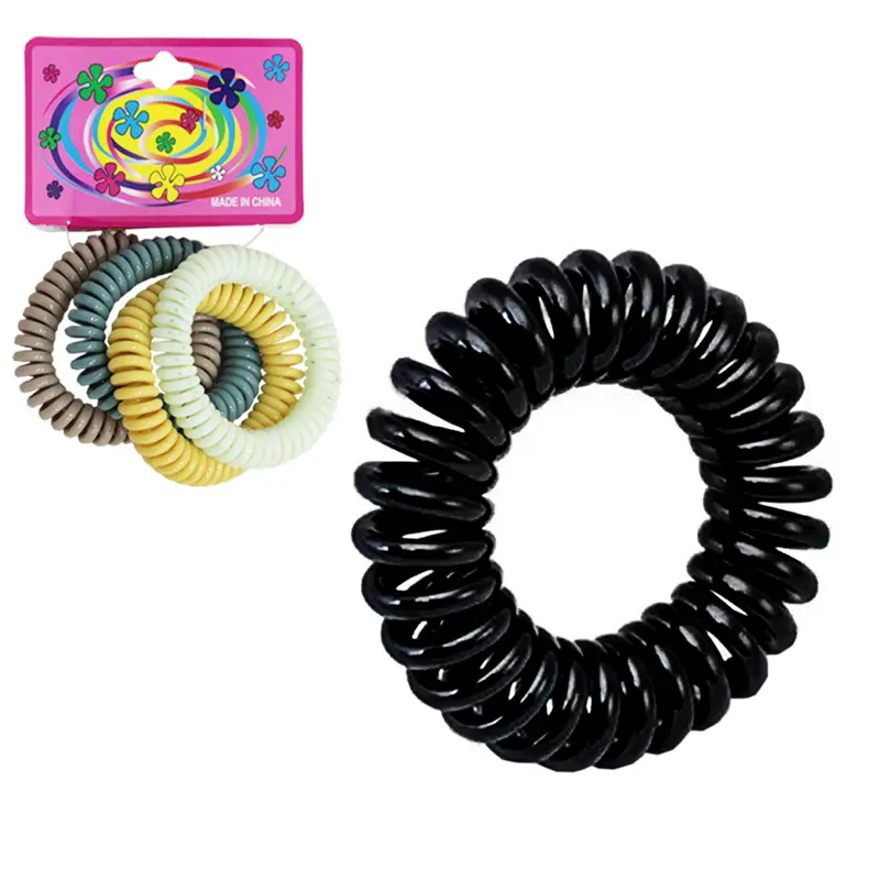KIT ACESSORIOS PARA CABELO ELASTICO / RABICO DE PLASTICO COM 4 PECAS 5CM DE Ø