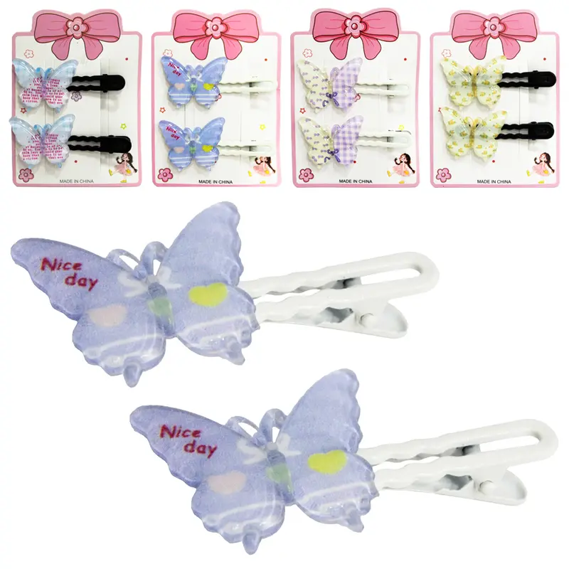 KIT ACESSORIOS PARA CABELO PRESILHA BORBOLETA COM 2 PECAS 6,5X3X1,5CM