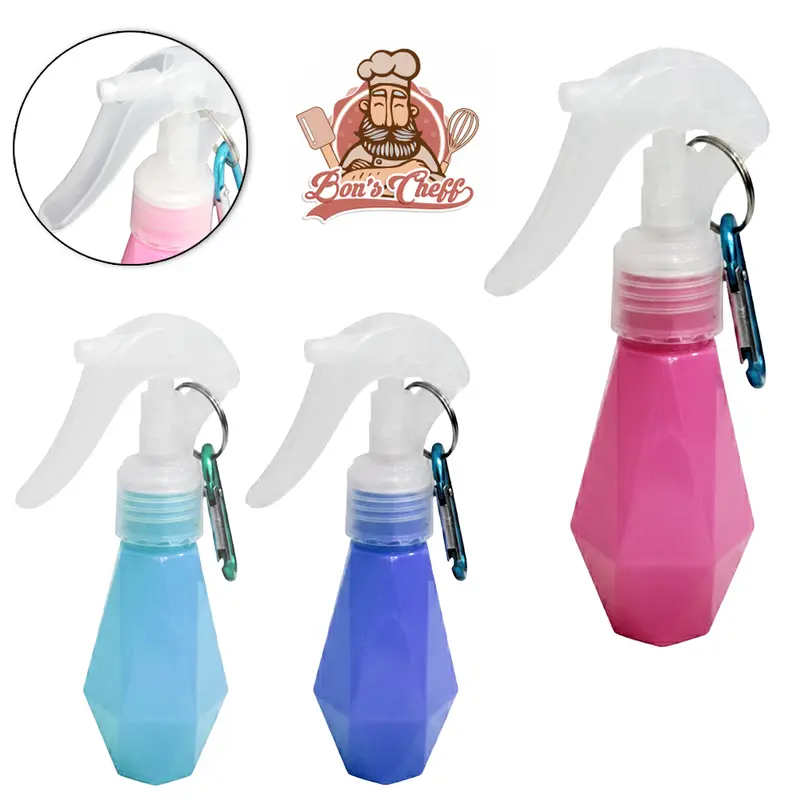 PULVERIZADOR / BORRIFADOR DE PLASTICO DIAMANTE PARA MANICURE + MOSQUETAO 65ML