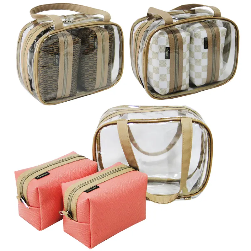 NECESSAIRE RETANGULAR UNISSEX ESTAMPAS SORTIDAS COM ZIPER 2 PECAS 13X9,5X8CM NA BOLSA