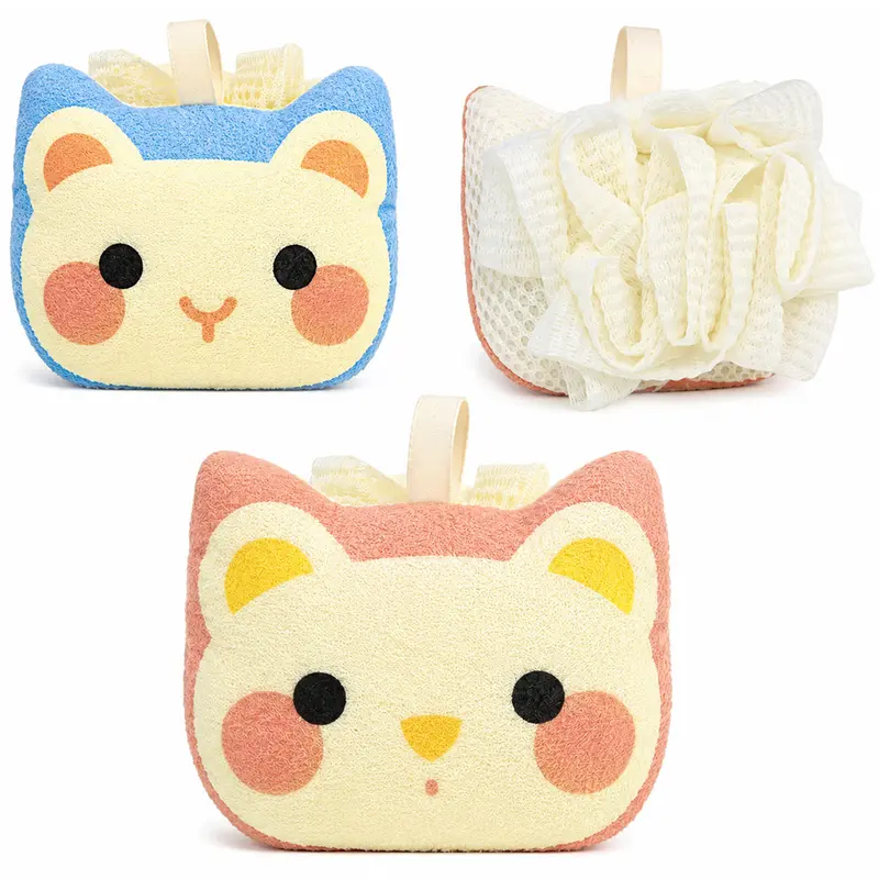ESPONJA / BUCHA DE NYLON PARA BANHO BICHOS ALMOFADADOS 12X9CM