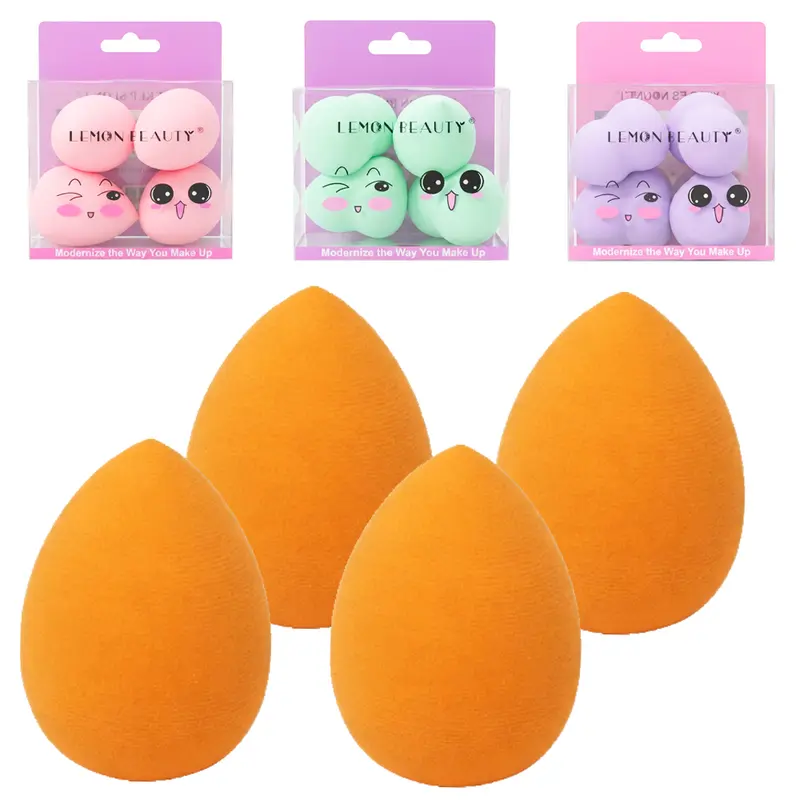 ESPONJA PARA MAQUIAGEM GOTA LEMON BEAUTY COM 4 PECAS 5X3CM DE Ø