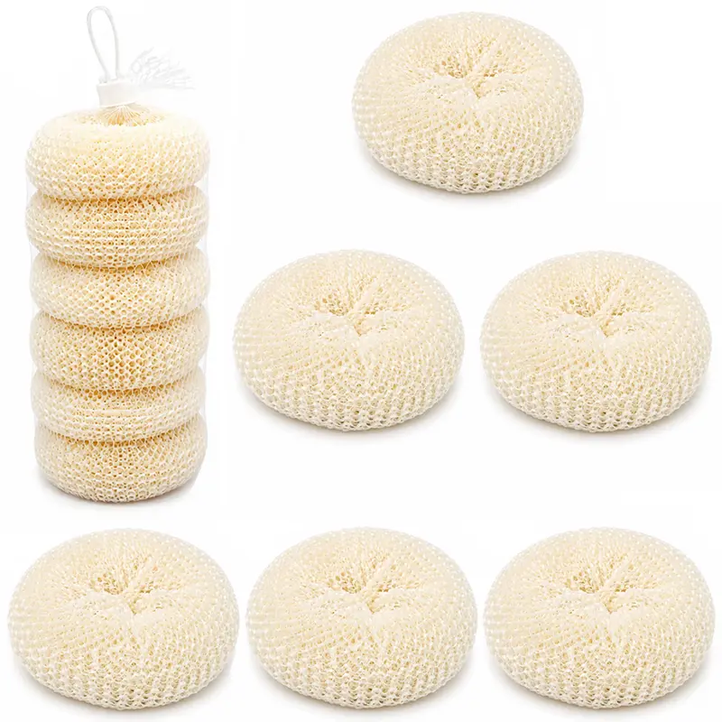 ESPONJA / BUCHA REDONDA PARA LIMPEZA ANTI-RISCO MULTIUSO 6 PECAS 9CM