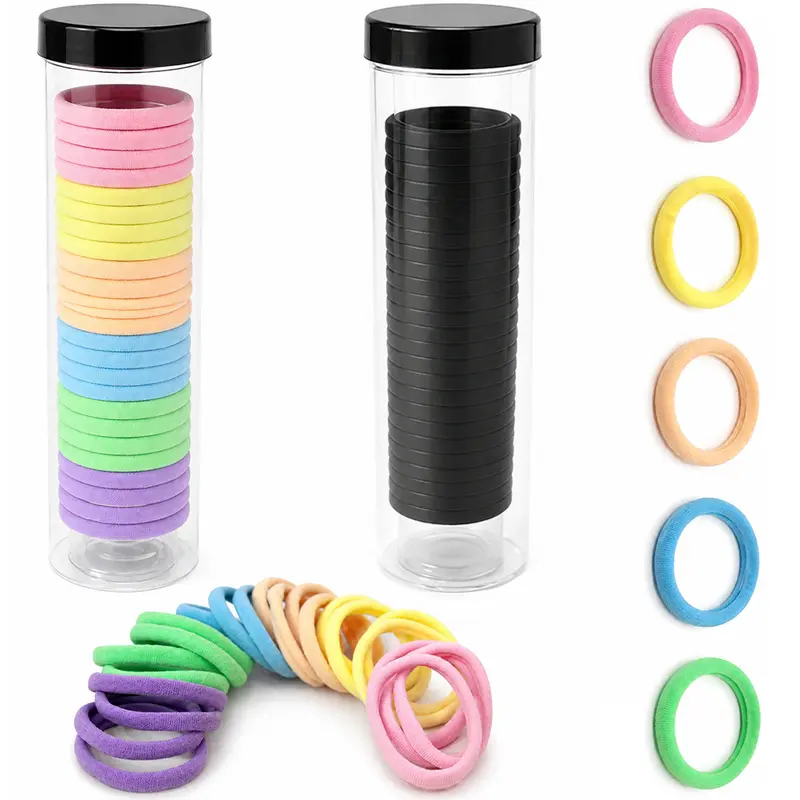 KIT ACESSORIOS PARA CABELO ELASTICO / RABICO COM 24 PCS 4CM DE Ø NO TUBO