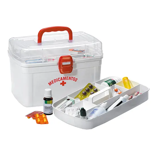 MALETA FRASQUEIRA DE PLASTICO MEDICAMENTOS GRANDE 28X19,8X18,8CM