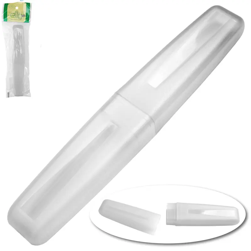 PORTA ESCOVA / ESTOJO DENTAL INDIVIDUAL DE PLASTICO RETANGULAR BIPARTIDO 22CM