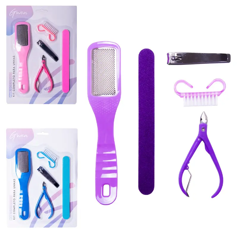 KIT MANICURE COM ALICATE DE CUTICULA E ACESSORIOS 5 PECAS