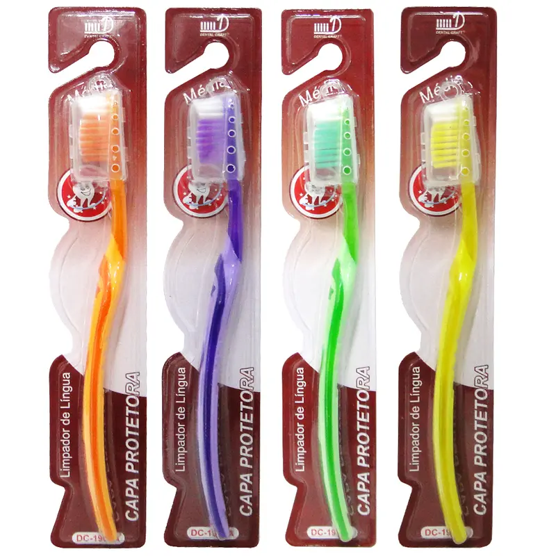 ESCOVA DENTAL MEDIA COM PROTETOR DE CERDA COLORS CRAFT