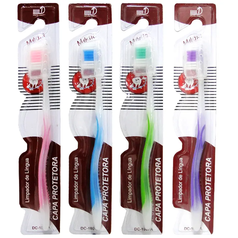 ESCOVA DENTAL MEDIA COM PROTETOR DE CERDA COLORS CRAFT
