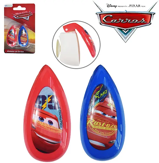 PROTETOR DE CERDA PARA ESCOVA DENTAL COM VENTOSA CARROS COLORS COM 2 PECAS NA CARTELA