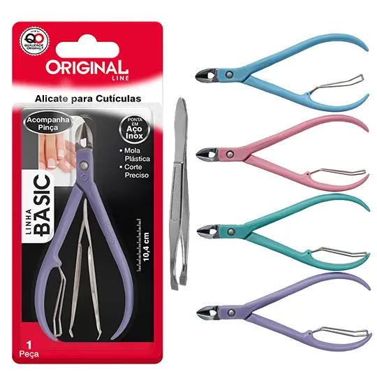 KIT MANICURE COM ALICATE DE CUTICULA DE INOX 4'' 10CM + PINCA DE SOBRANCELHA BASIC