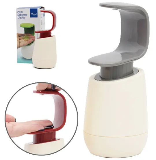 PORTA SABONETE LIQUIDO DE PLASTICO REDONDO COLORS 320ML NA CAIXA