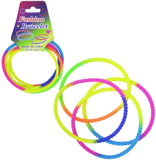 KIT ACESSORIOS PARA CABELO ELASTICO / RABICO DE SILICONE COLORS COM 4 PECAS 6,5CM DE Ø