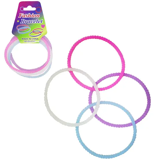 KIT ACESSORIOS PARA CABELO ELASTICO / RABICO DE SILICONE COLORS COM 4 PECAS 6,5CM DE Ø
