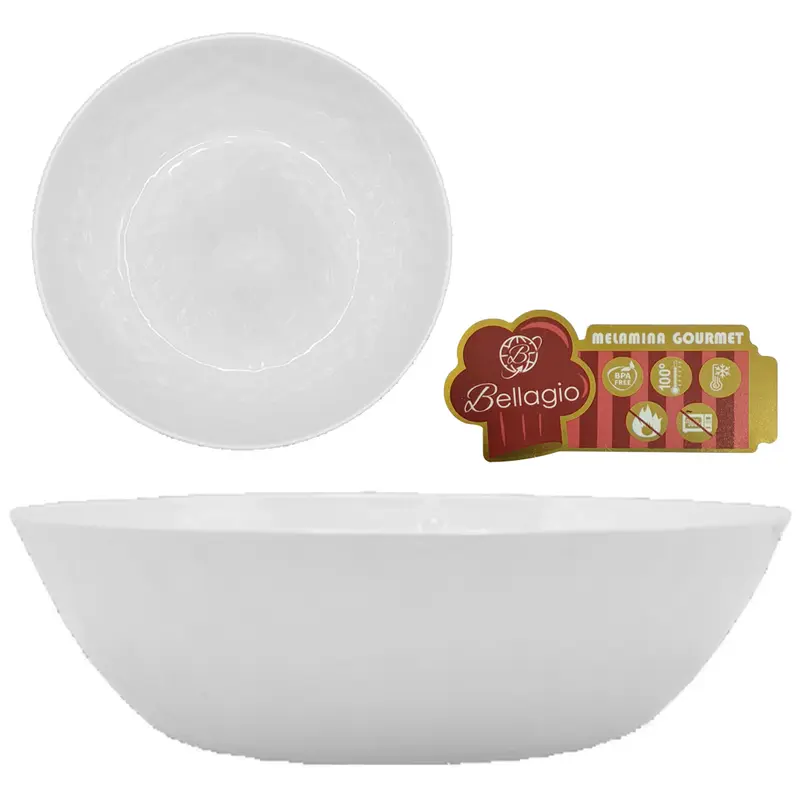 TIGELA DE MELAMINA REDONDA M GOURMET BRANCA 2000ML 6,5X25,5CM DE Ø